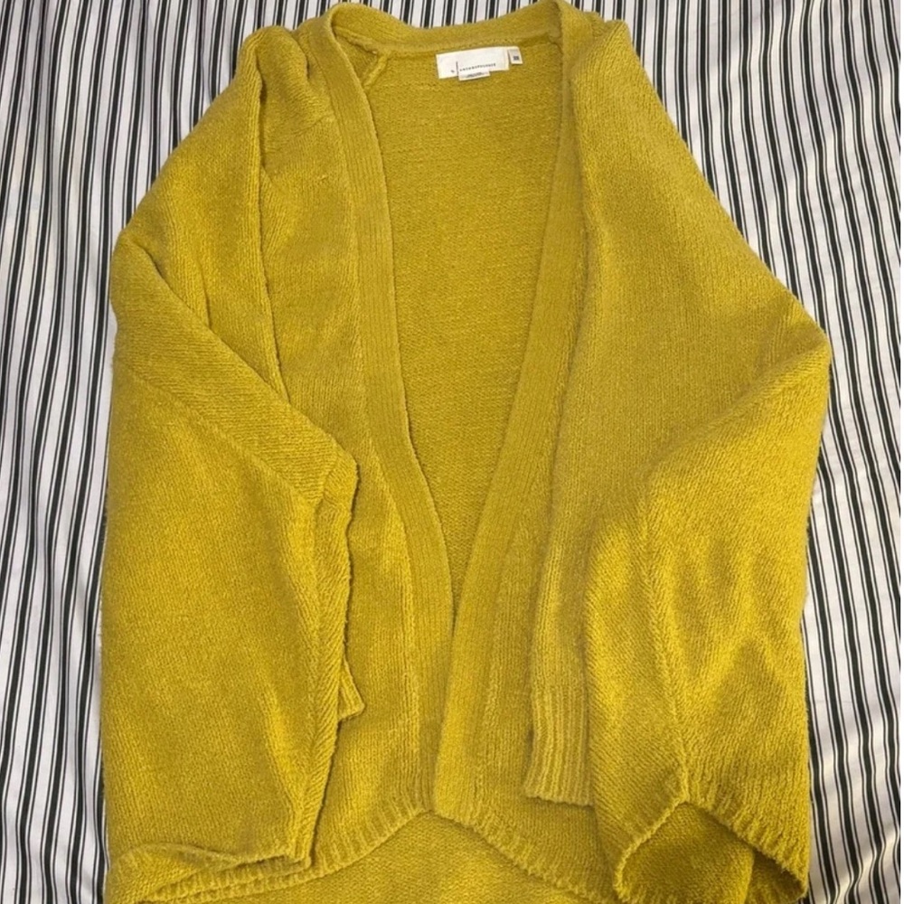 Anthropologie Mustard Open-Front Cardigan
